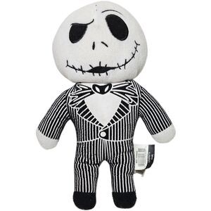 Disney Night Before Christmas Jack Skellington Plush 9" Black White Stuffed Toy